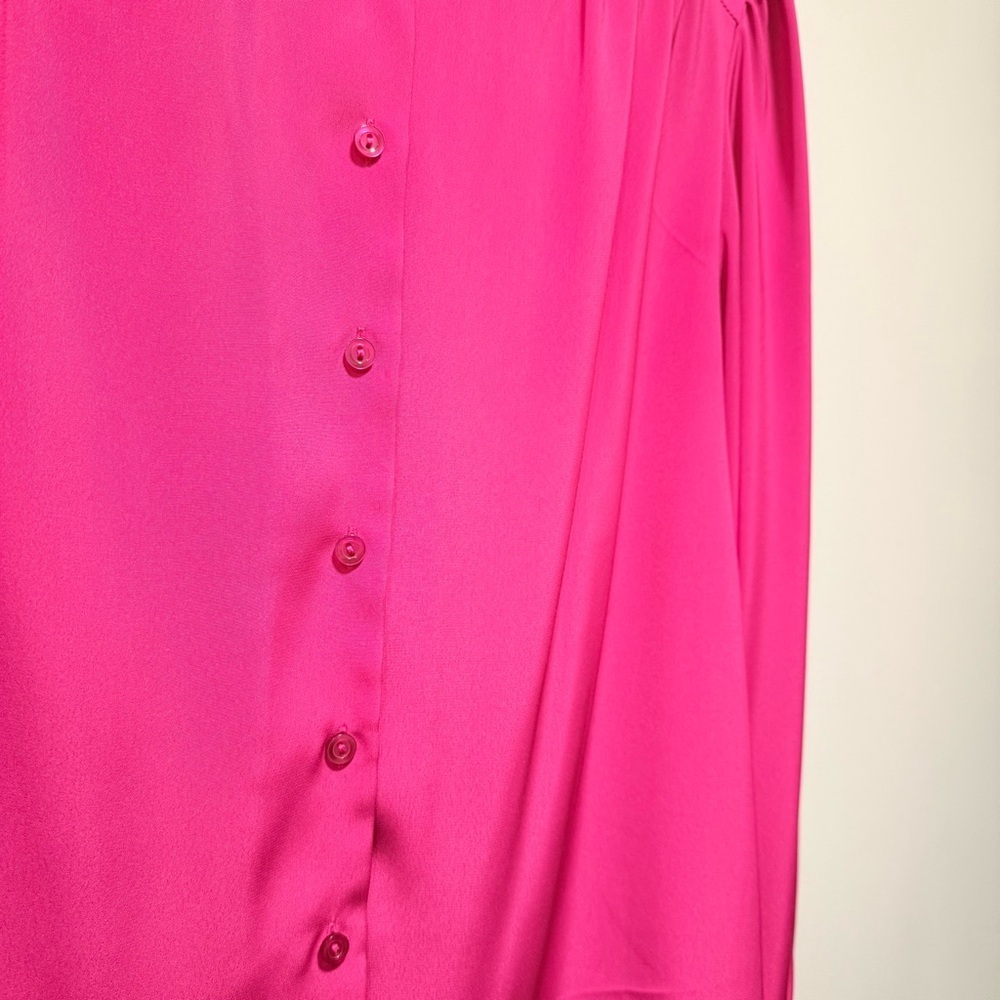 Vintage D’Allaird’s Fuchsia Pleated Blouse | Made in Canada | Size 14 | Medium - Picture 5 of 8